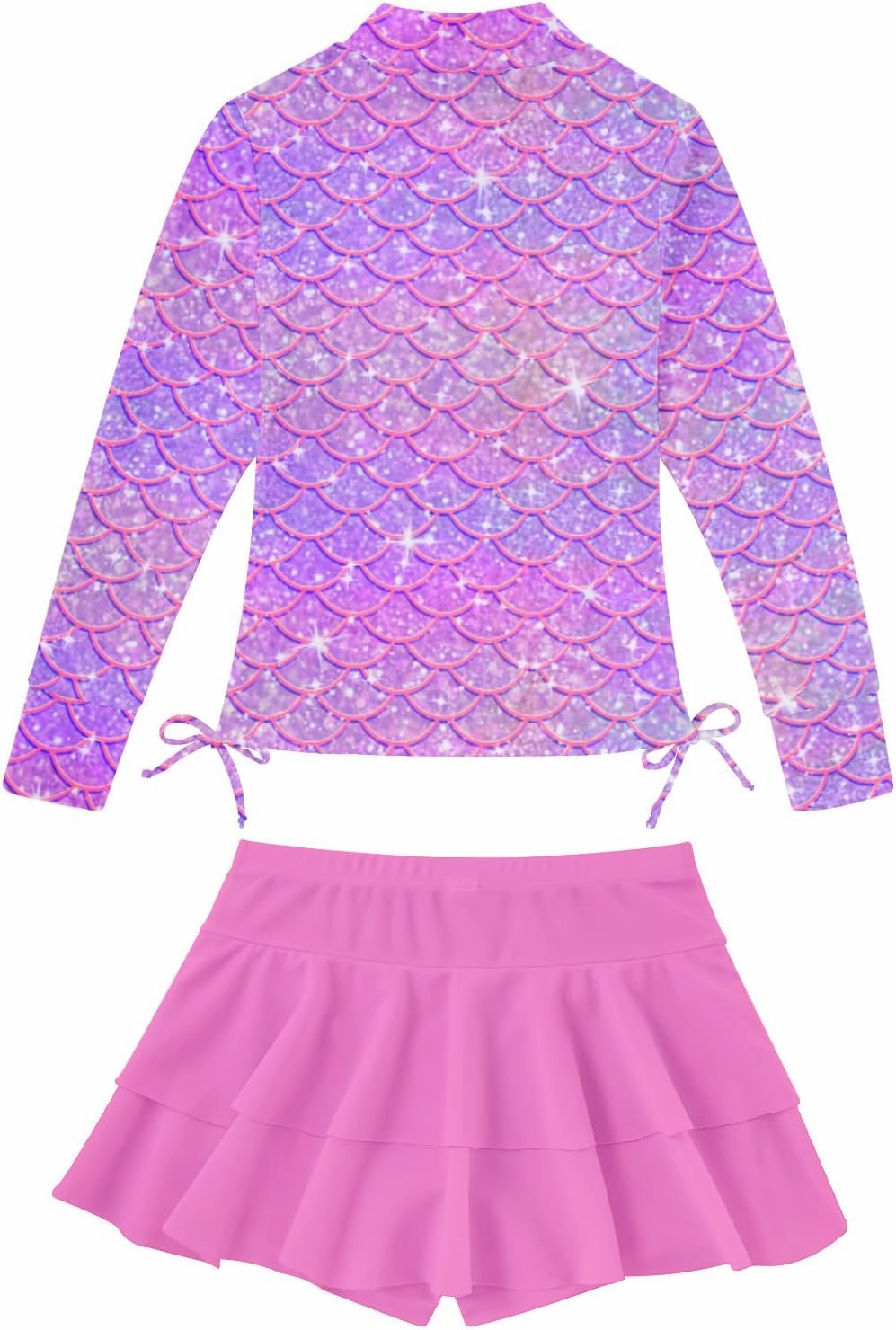 Vogseek Girls Swimsuit Two Pieces Rash Guard Bathing Suit UPF 50  Beach Swim Skirt with Shorts Swimwear 5-12T