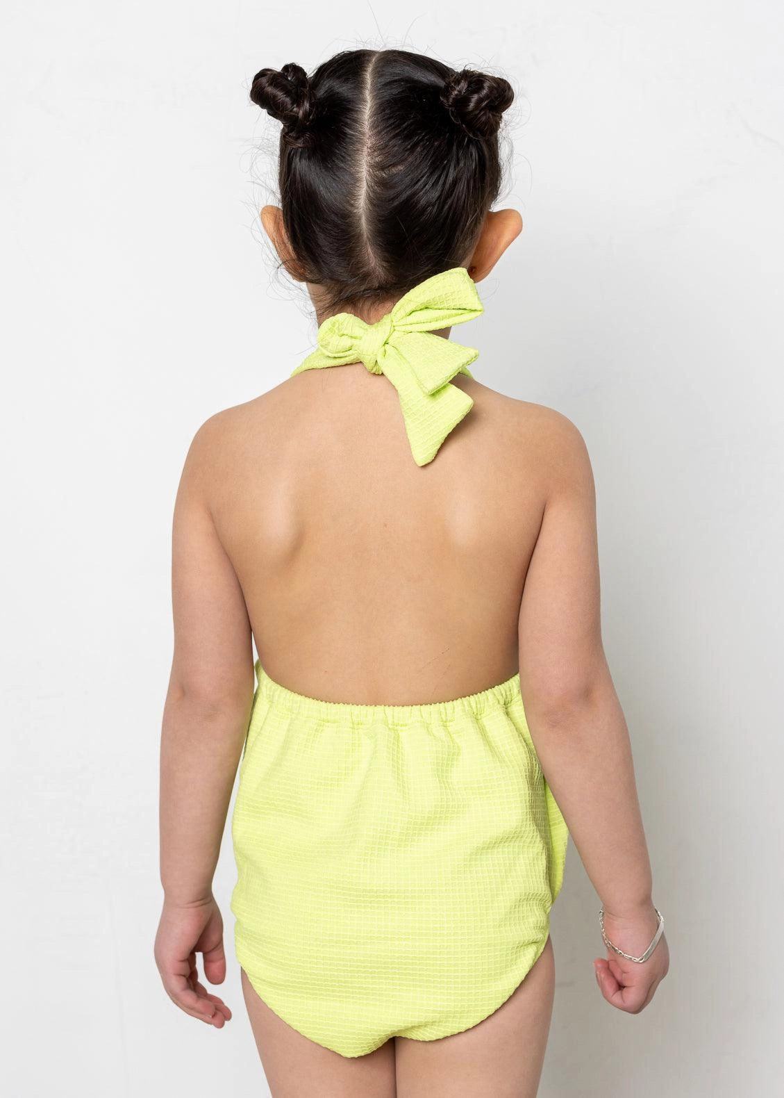 Waffled Glow Green | Baby Romper One-Piece