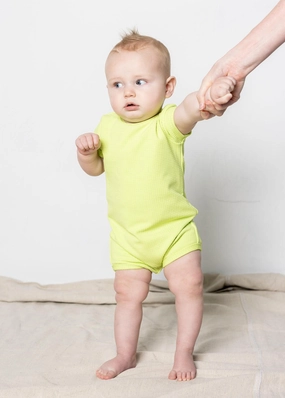 Waffled Glow Green | Baby Shorties Rashguard (Unisex)