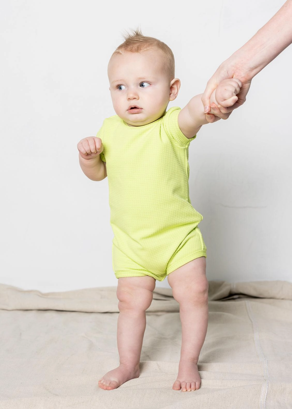 Waffled Glow Green | Baby Shorties Rashguard (Unisex)