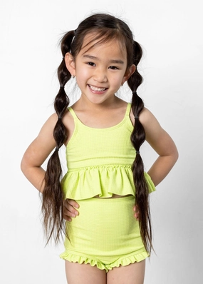 Waffled Glow Green | Mini All Ruffled Up Bottoms