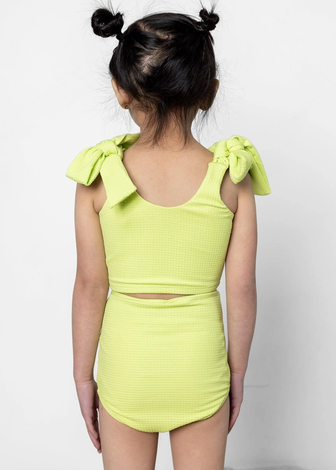Waffled Glow Green | Mini Bow Bottoms