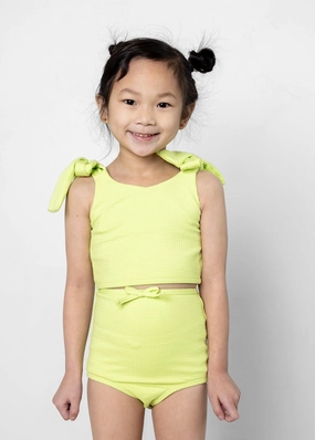 Waffled Glow Green | Mini Bow Bottoms