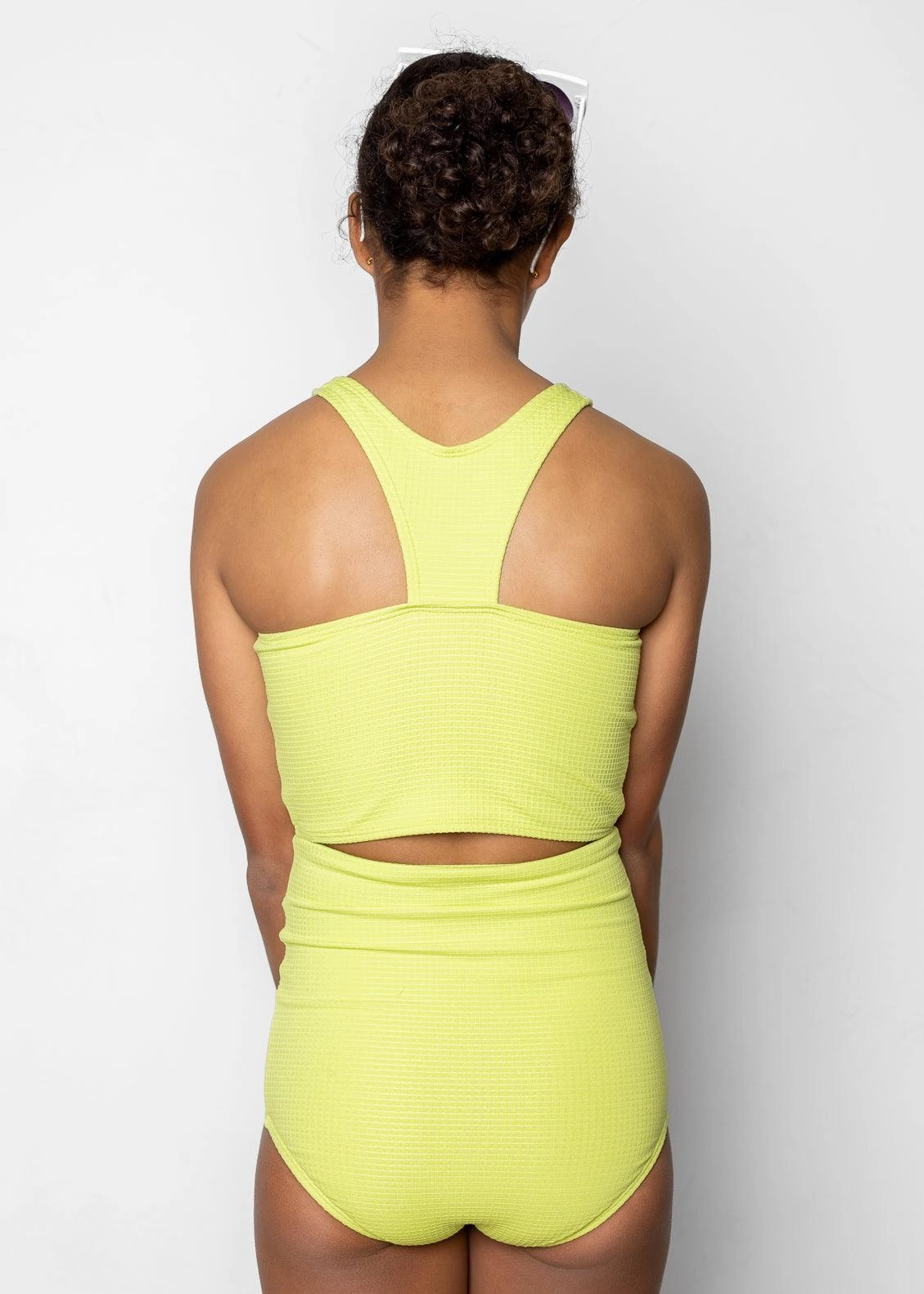 Waffled Glow Green | Youth Bow Bottoms