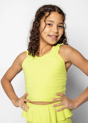 Waffled Glow Green | Youth Ripple Top
