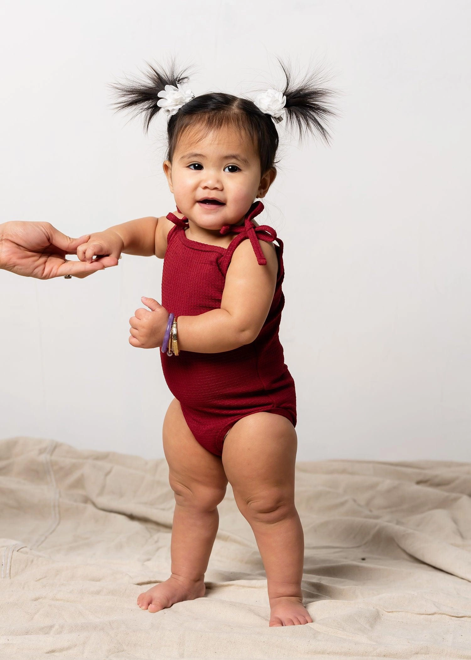 Waffled Maroon | Baby Simply One-Piece