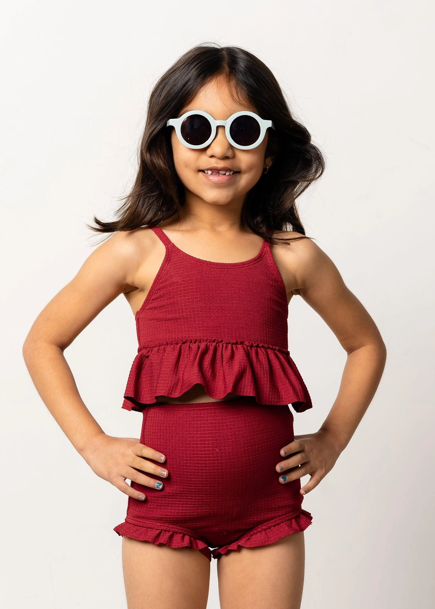 Waffled Maroon | Mini All Ruffled Up Bottoms
