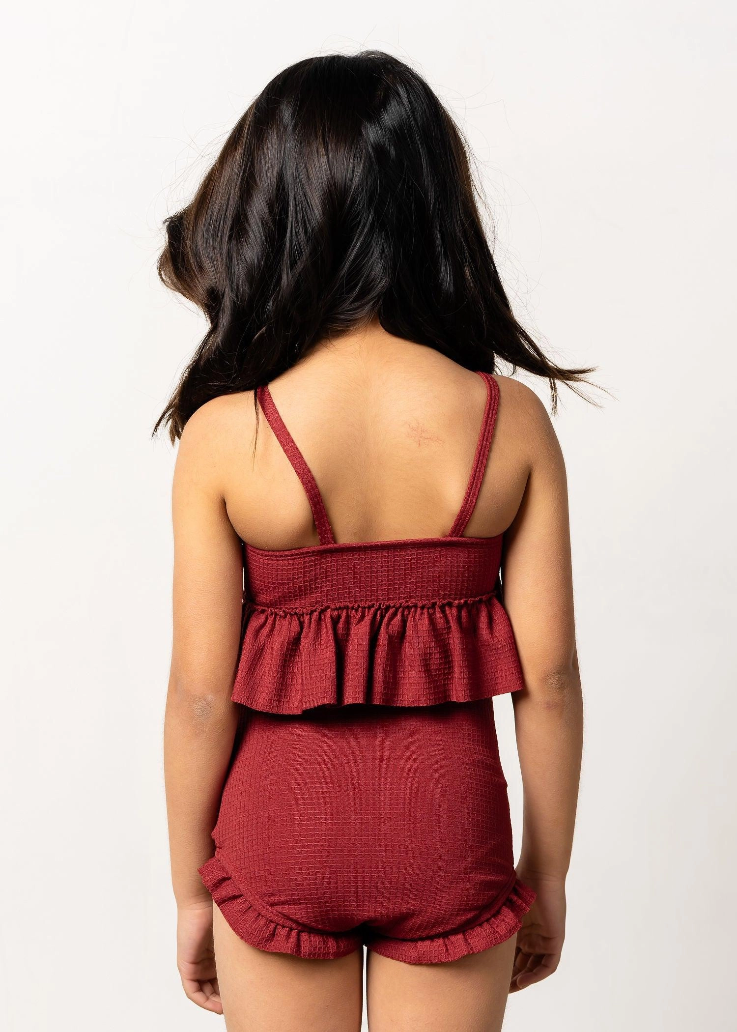 Waffled Maroon | Mini All Ruffled Up Bottoms