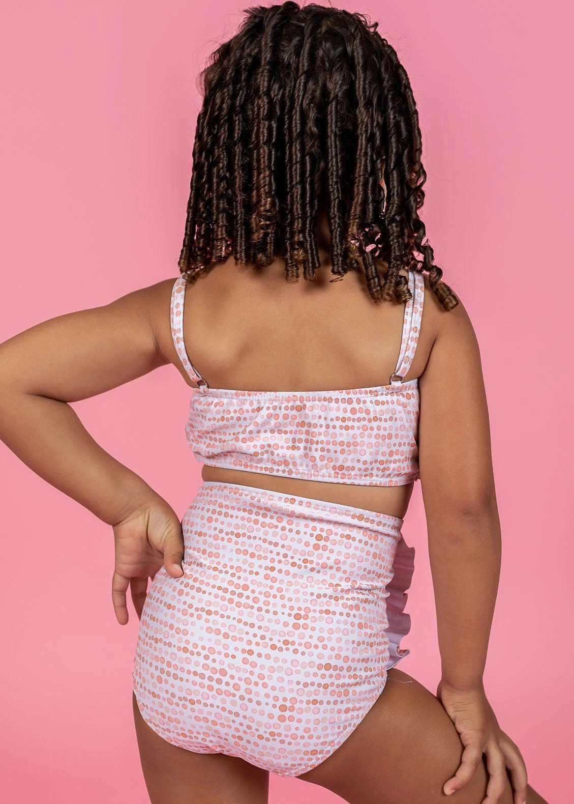 Watercolor Dots | Mini Down in Front Ruffle Bottoms