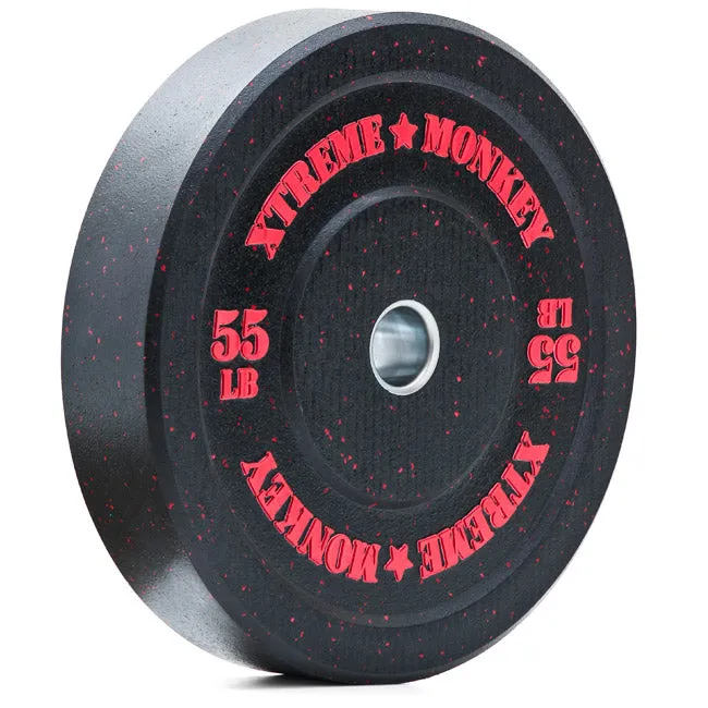 XM FITNESS 55lbs Crumb Rubber Bumper Plate, Wall mounted bike rack, Rehabilitation