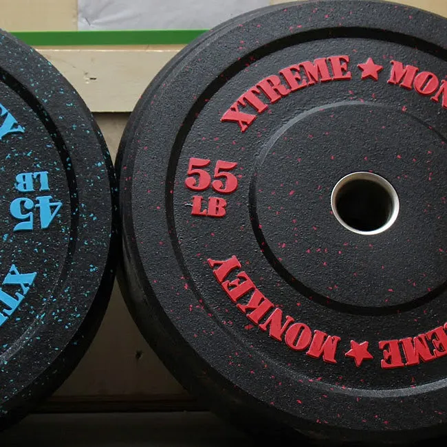 XM FITNESS 55lbs Crumb Rubber Bumper Plate, Steppers,ClimbMills, Hyrox, Yoga Props