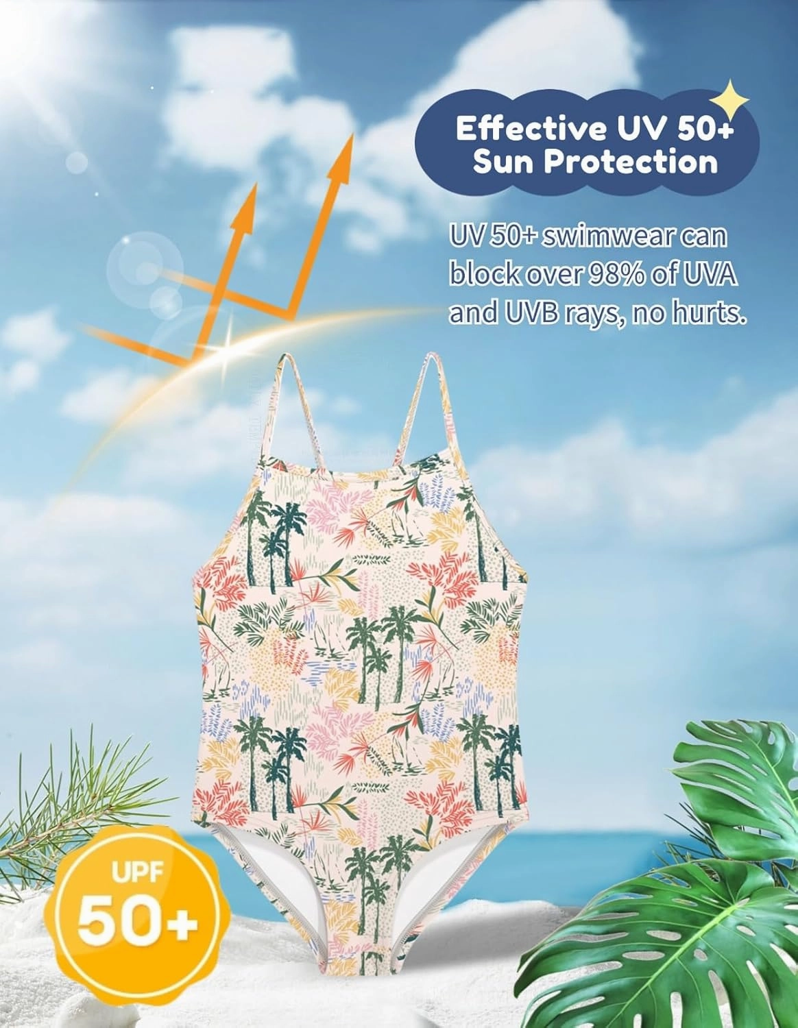 weVSwe Baby Girl Swimsuit One Piece Swimsuit Cute Toddler Girls Sleeveless Bikini Kids 2-10 Years