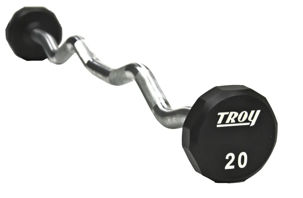 While Supplies Last TROY 12-Sided Solid Head Urethane Curl Barbell Ready to Ship, Calorie burn tracker