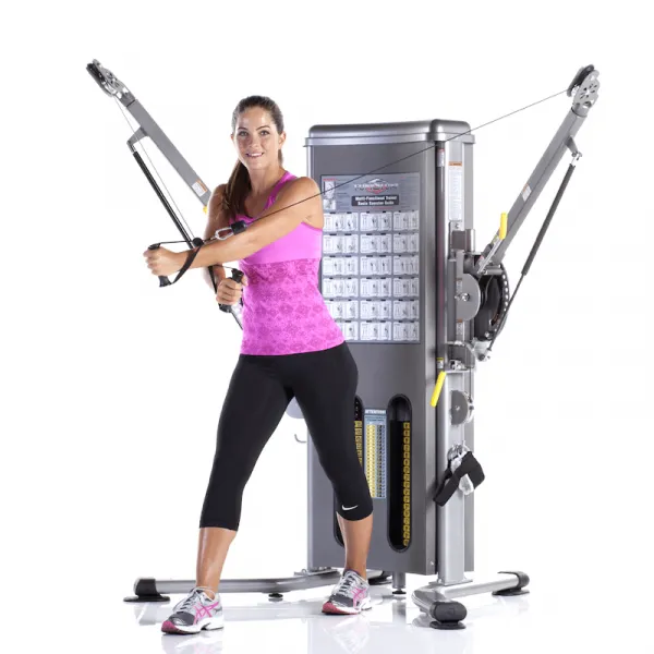 TuffStuff Fitness EVOLUTION DUAL STACK MULTI-FUNCTIONAL TRAINER (MFT-2700), Parallettes, Weight Plate Storage