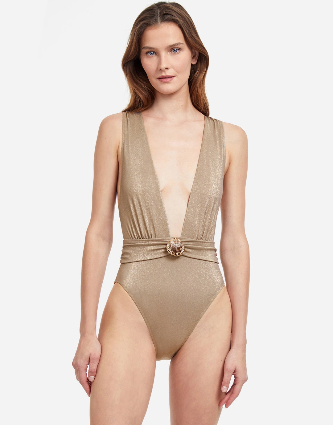 White Sands Plunge Swimsuit - Gold
