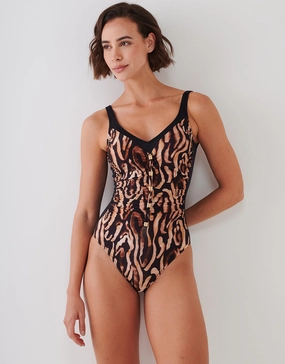 Wild Noblesse Moulded Swimsuit - Black Nougat
