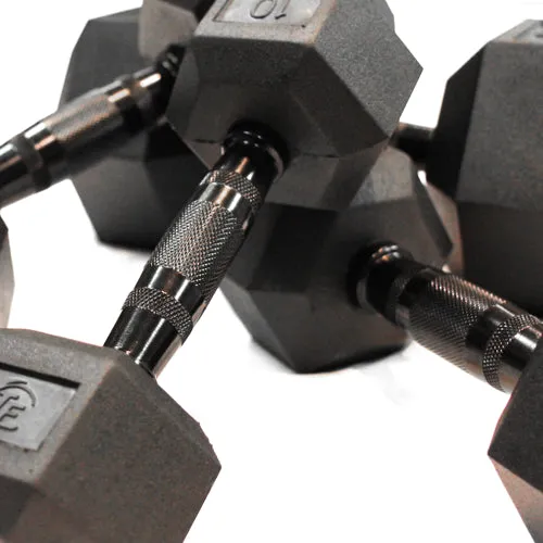 50lb Virgin Rubber Hex Dumbbell Low Odour SDVR-50, Weight Bars, Treadmill for home, Bodyweight Training