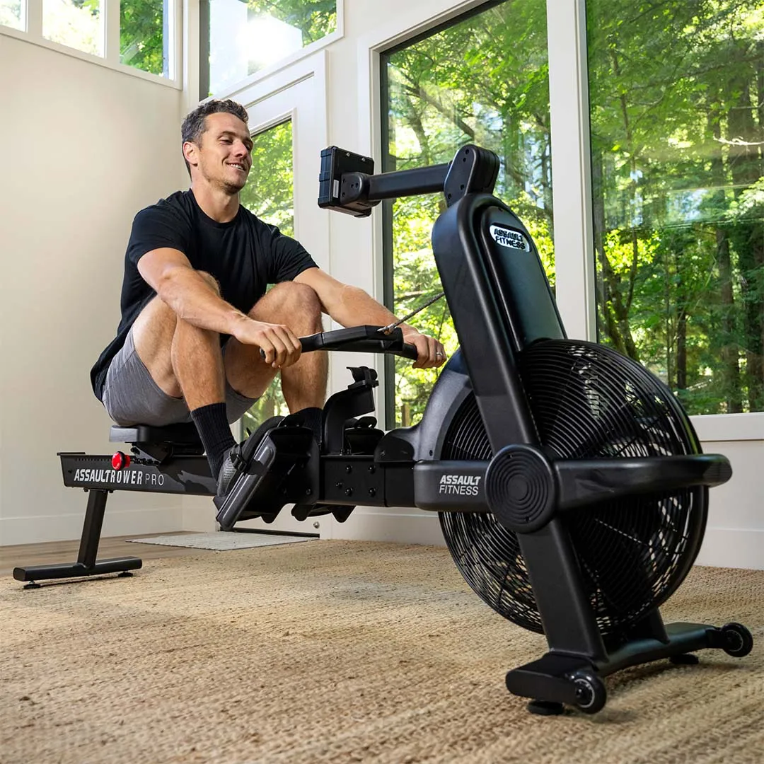 Assault Rower Pro, Aerobic Training,Yoga, Recycled rubber gym flooring, Storage