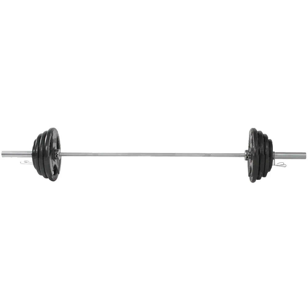 Hit Fitness 120kg Performance Weight Set | Cast Iron Discs and Barbell, Leg Curls,Extensions,Calf Presses, Eco-friendly yoga mat, Doorway chin up bar
