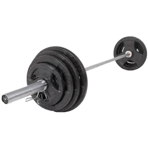 Worth the Hype Hit Fitness 120kg Performance Weight Set | Cast Iron Discs and Barbell While Supplies Last, Rubber Hex Dumbbells