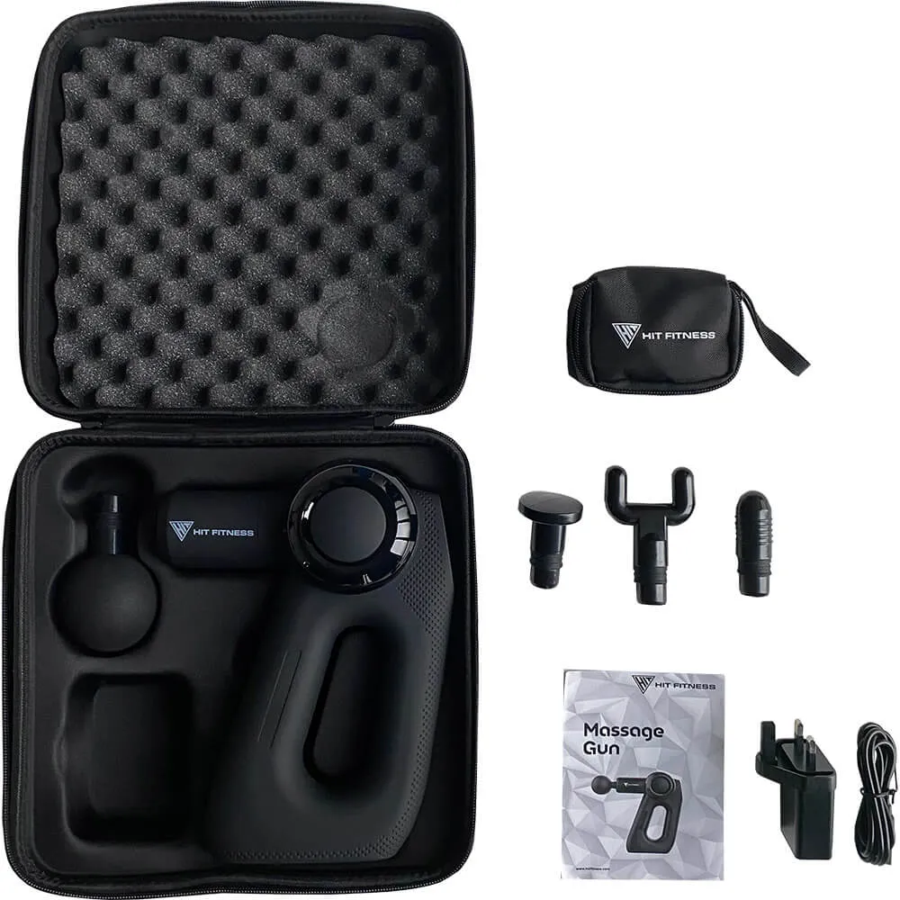 Hit Fitness Premium Massage Gun, Gym shorts with pockets, Weight Plates, Storage