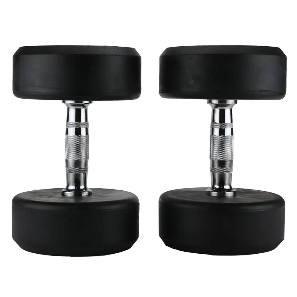 Hit Fitness Round Rubber Dumbbells | 30kg, Steps,Decks, Yoga mat thick
