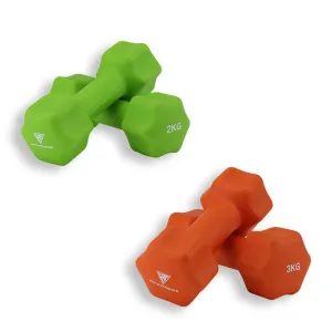 Worth the Hype Neoprene Dumbbells Bundle | 2kg & 3kg Moving Fast, Wearable Weight
