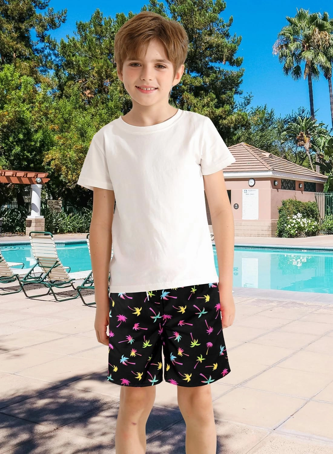 XiaoMoSha Boys Swim Trunks with Compression Liner Teen Kids Swim Shorts Quick Dry Toddler Beach Swimsuit 4-16 Years