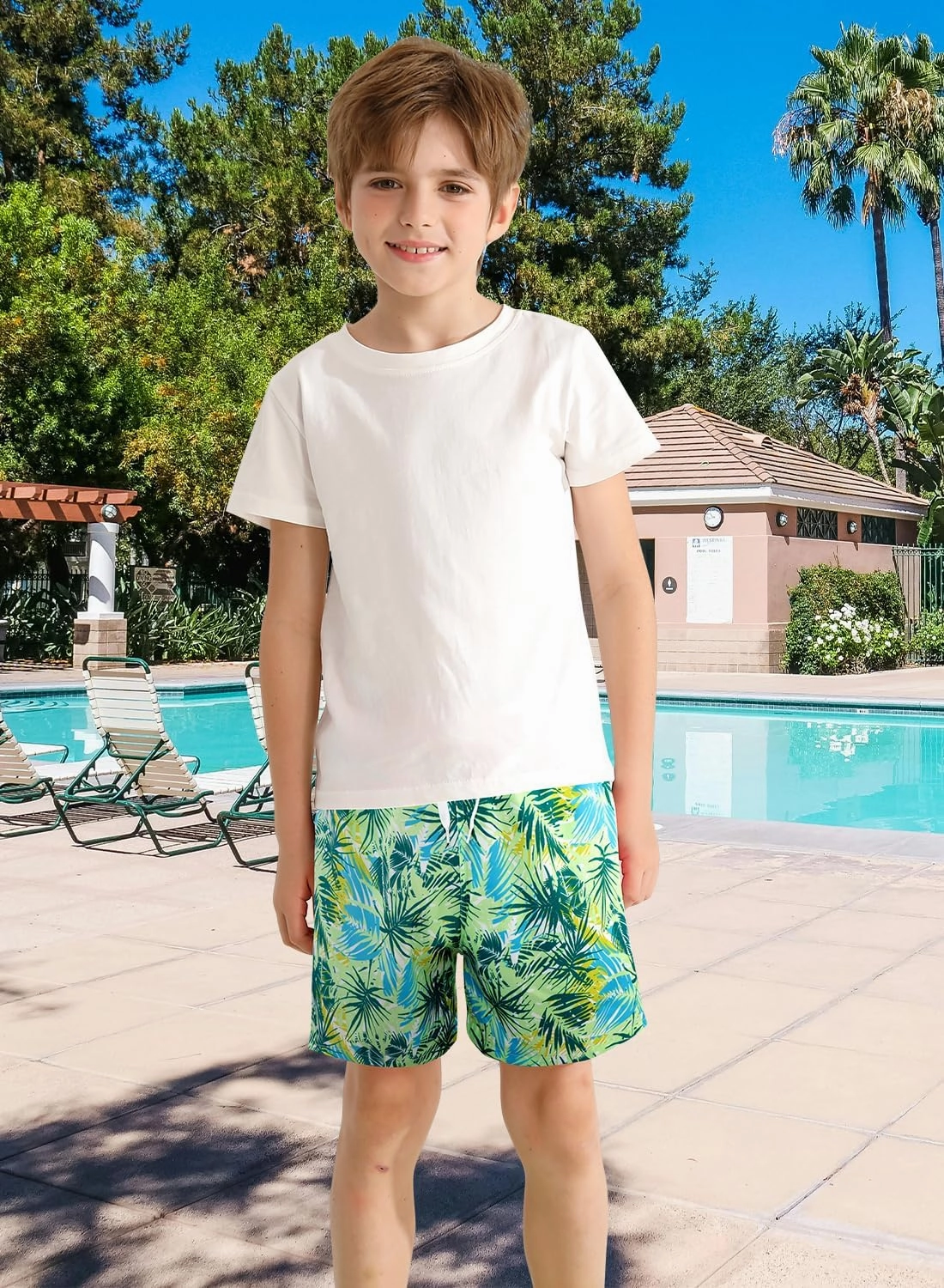 XiaoMoSha Boys Swim Trunks with Compression Liner Teen Kids Swim Shorts Quick Dry Toddler Beach Swimsuit 4-16 Years