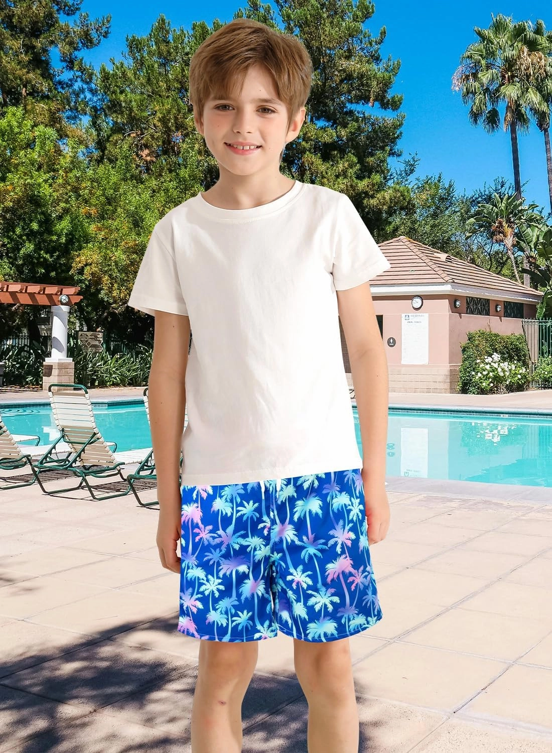 XiaoMoSha Boys Swim Trunks with Compression Liner Teen Kids Swim Shorts Quick Dry Toddler Beach Swimsuit 4-16 Years