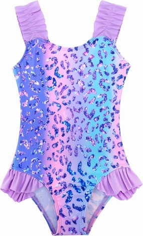 XiaoMoSha Girls One Piece Swimsuit Ruffled Straps Bathing Suits Summer Swim Suit Quick Dry Beach Swimwear for Kids 3-10 Years