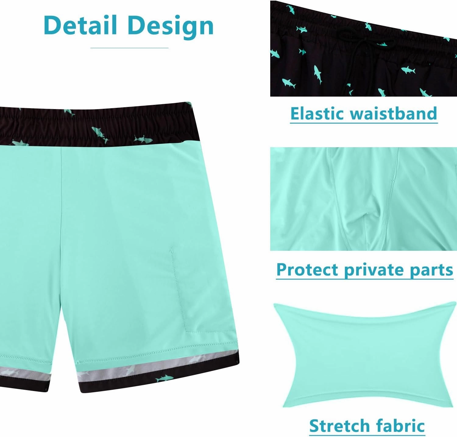 XiaoMoSha Mens Swim Trunks with Compression Liner 7" Quick Dry Board Shorts Bathing Suit with Pockets Swimwear Swimsuit S-2XL