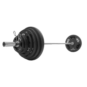 You Deserve This Element Fitness - 300lb Virgin Rubber Olympic Pro Plate Set with Bar Kit Youll Love This, Jump Ropes, Theragun Prime