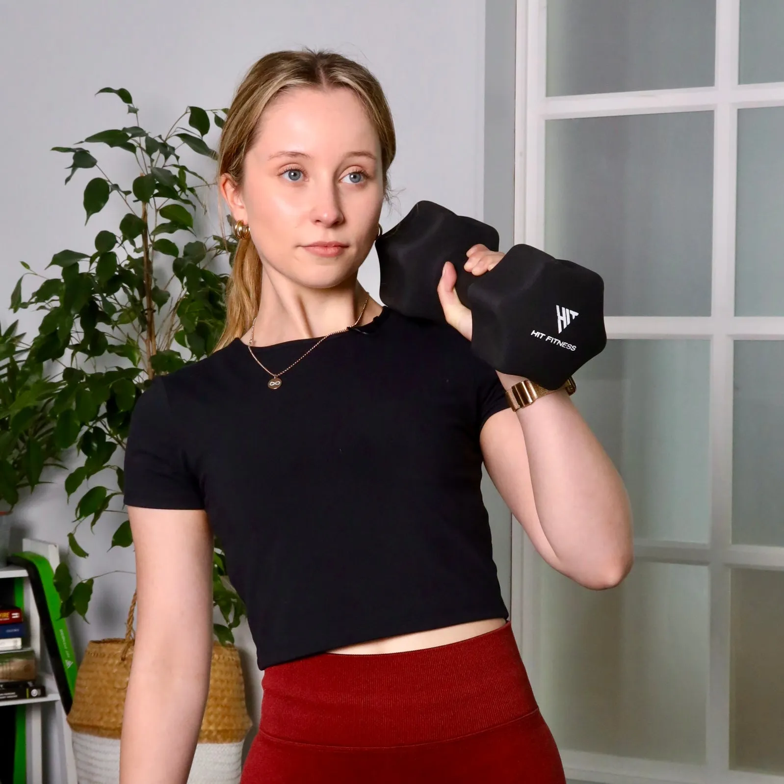 Hit Fitness Neoprene Studio Dumbbells | 10kg Pair, Acupressure mat, Dual Stations, Studio Bikes