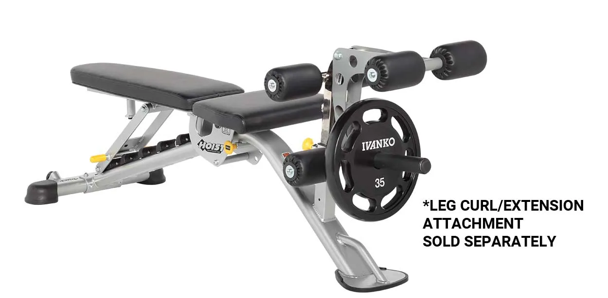 Hoist HF-5167 7-Position FID Bench, Curved treadmill, Yoga Bolster
