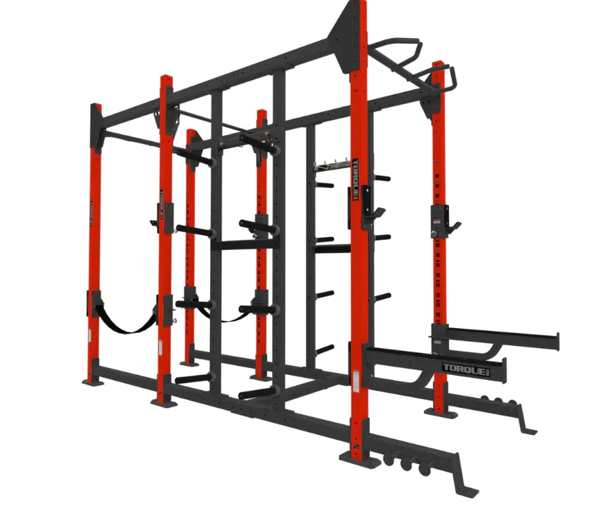 TORQUE Fitness FOOT 4x10 ft Siege Combination Rack, Yoga wheel for back, Battle ropes, Medicine Balls,Slam Balls