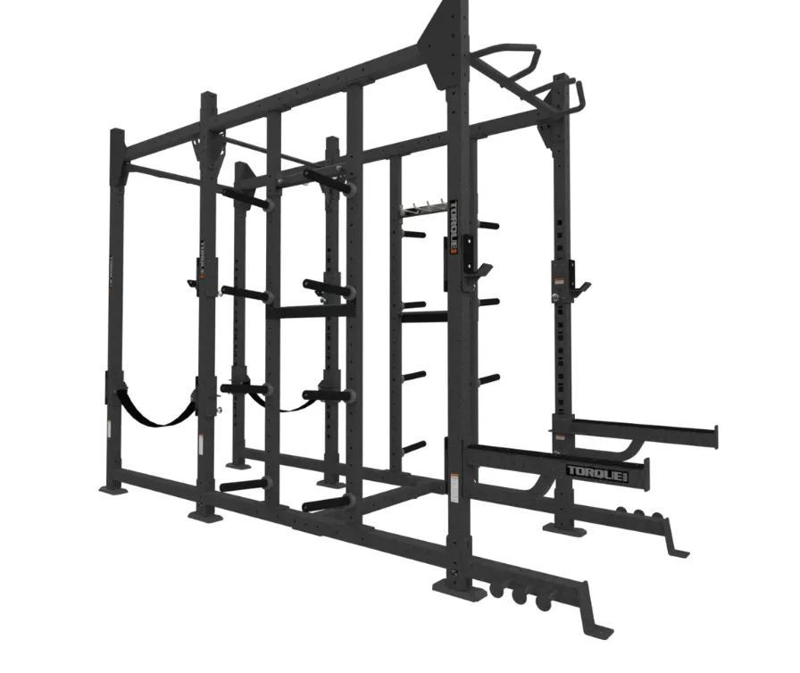 TORQUE Fitness FOOT 4x10 ft Siege Combination Rack, Exercise bike indoor