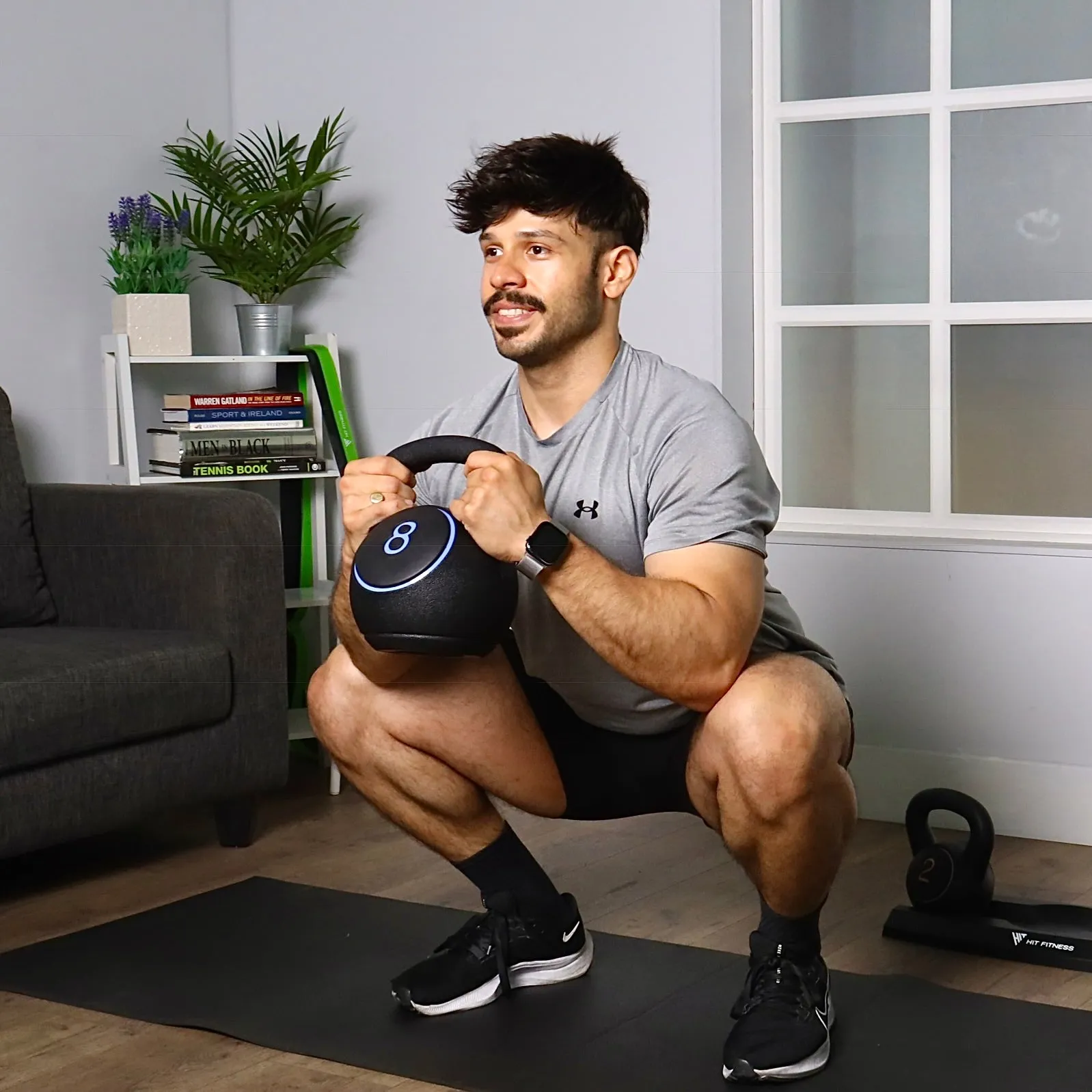 Hit Fitness Kettlebells with Storage Tray | 2kg, 4kg and 8kg, Personal Fixed Barbell, Overhead pulley storage