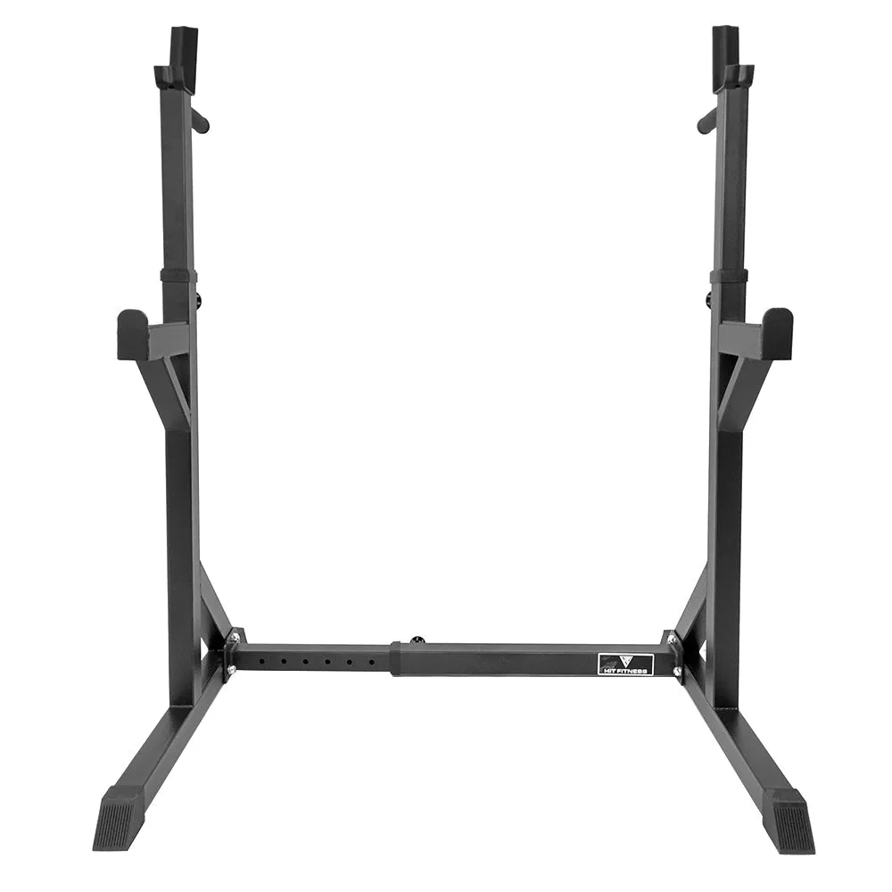 Hit Fitness Olympic Squat Rack and Bench Home Gym, Weightlifting chalk, Round Dumbbells, Calisthenics