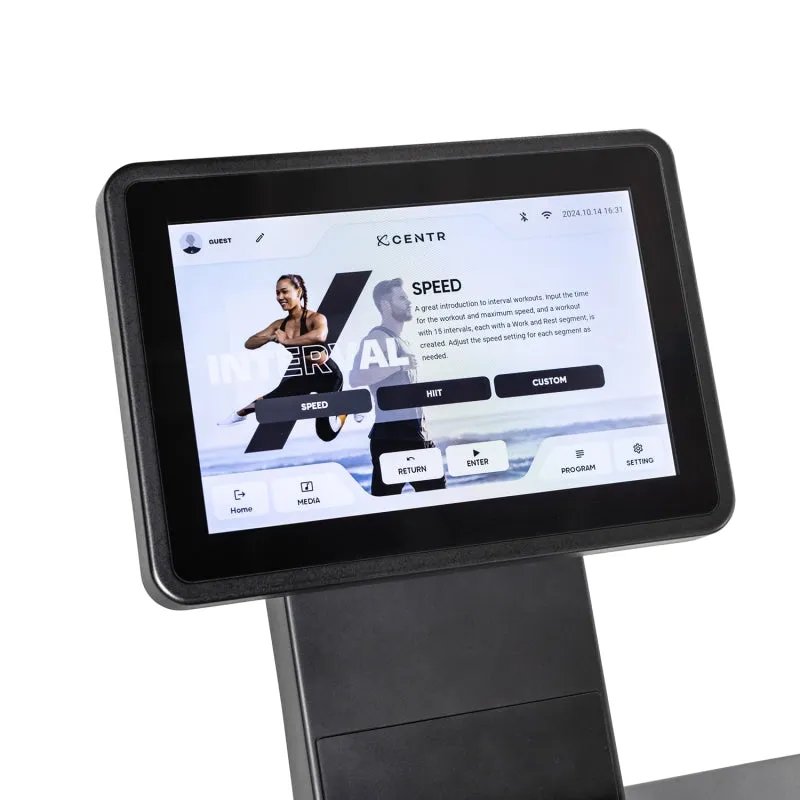 Inspire Fitness T4S Folding Treadmill with Touchscreen Display, Mobility, Push Up Racks