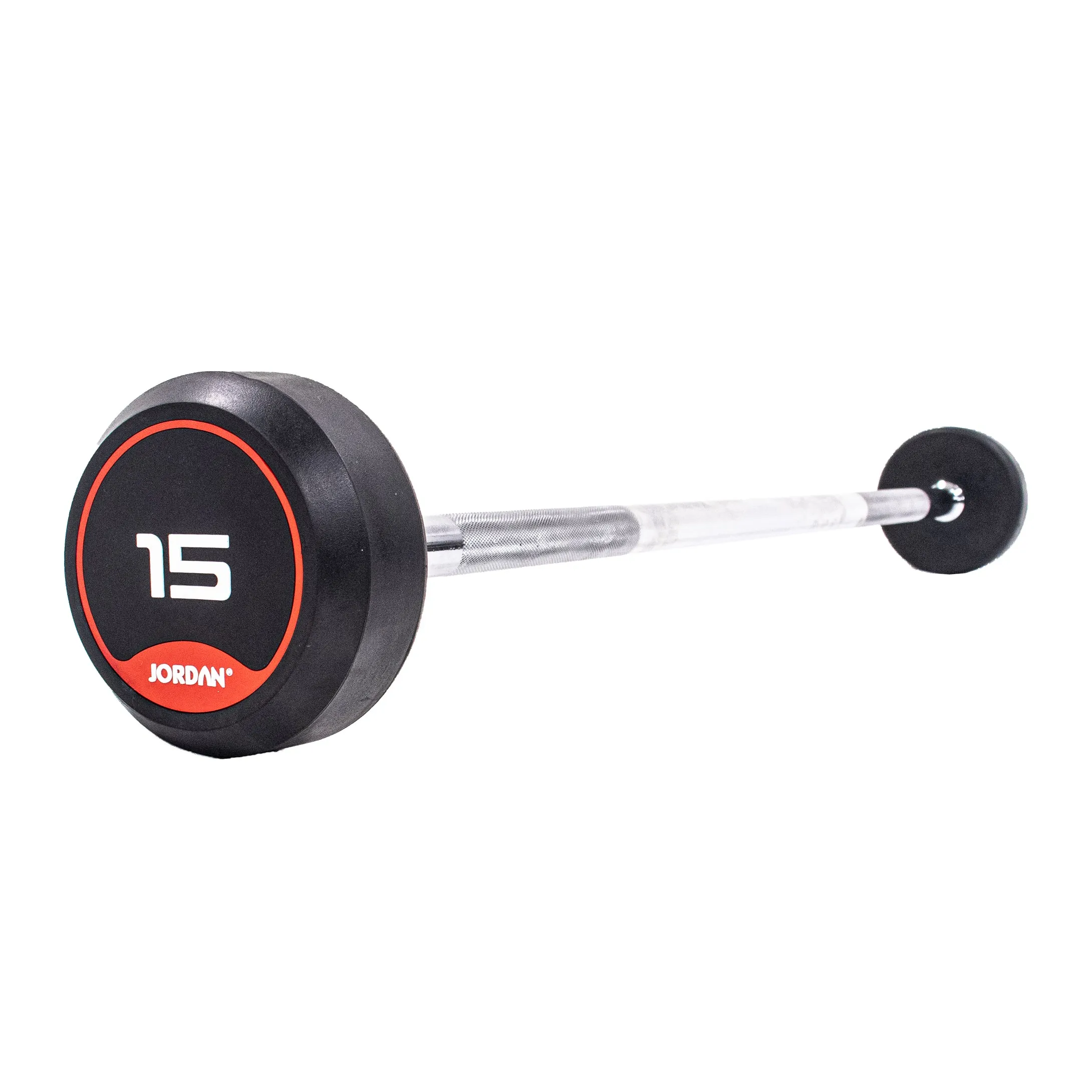 Jordan Rubber Barbell Set 10-45kg Solid Ends with Straight Bars, Plates, Heavy duty weight bench