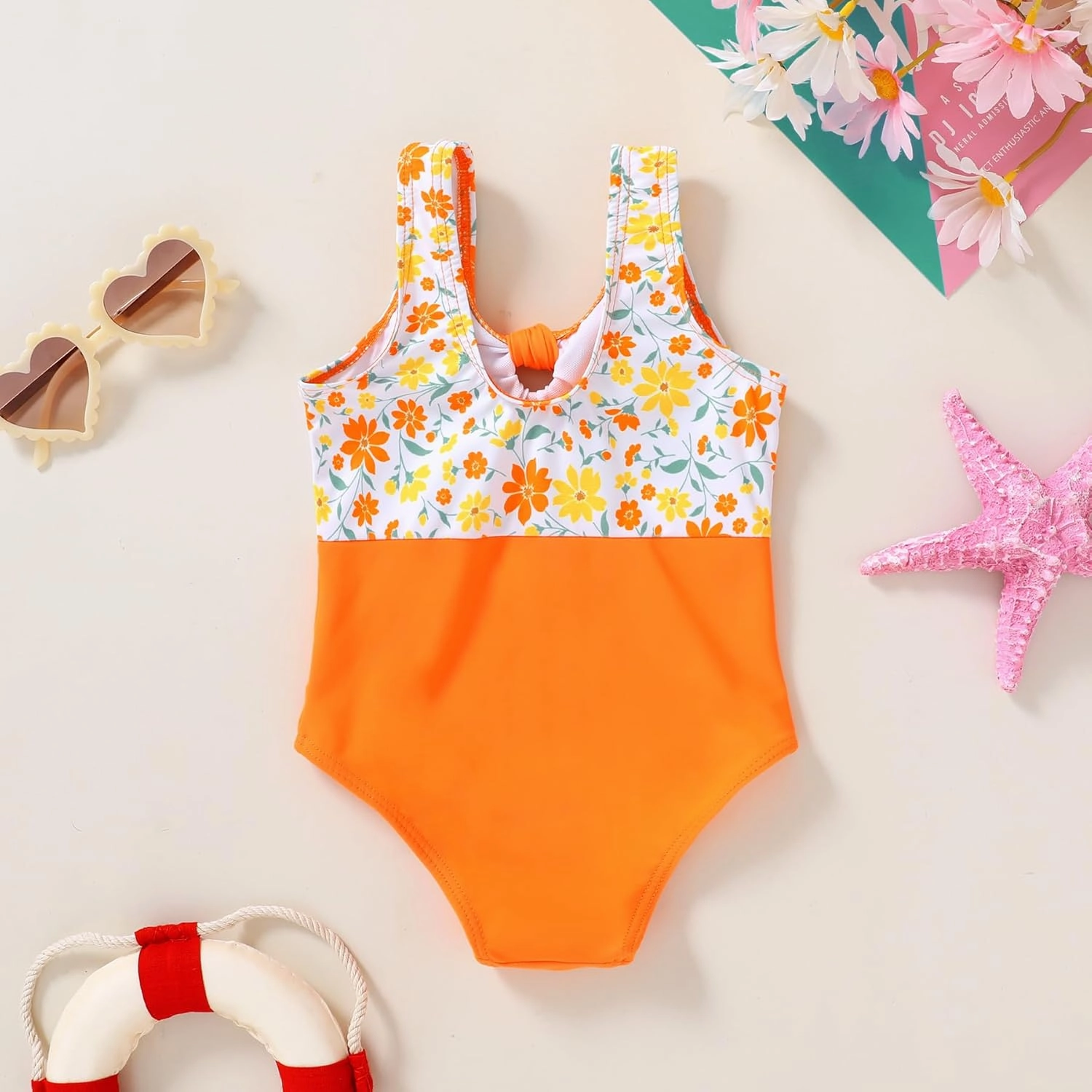YOUNGER TREE Toddler Girl One Piece Swimsuit Color Block Stripe Swimwear Summer Beach Bathing Suit 12M-5T