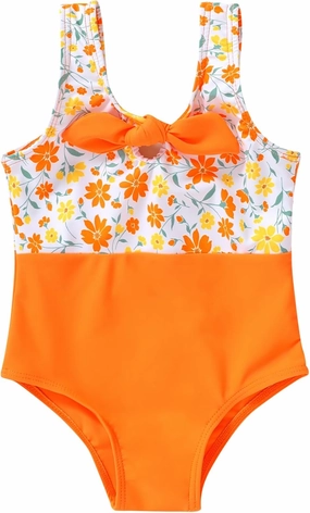 YOUNGER TREE Toddler Girl One Piece Swimsuit Color Block Stripe Swimwear Summer Beach Bathing Suit 12M-5T