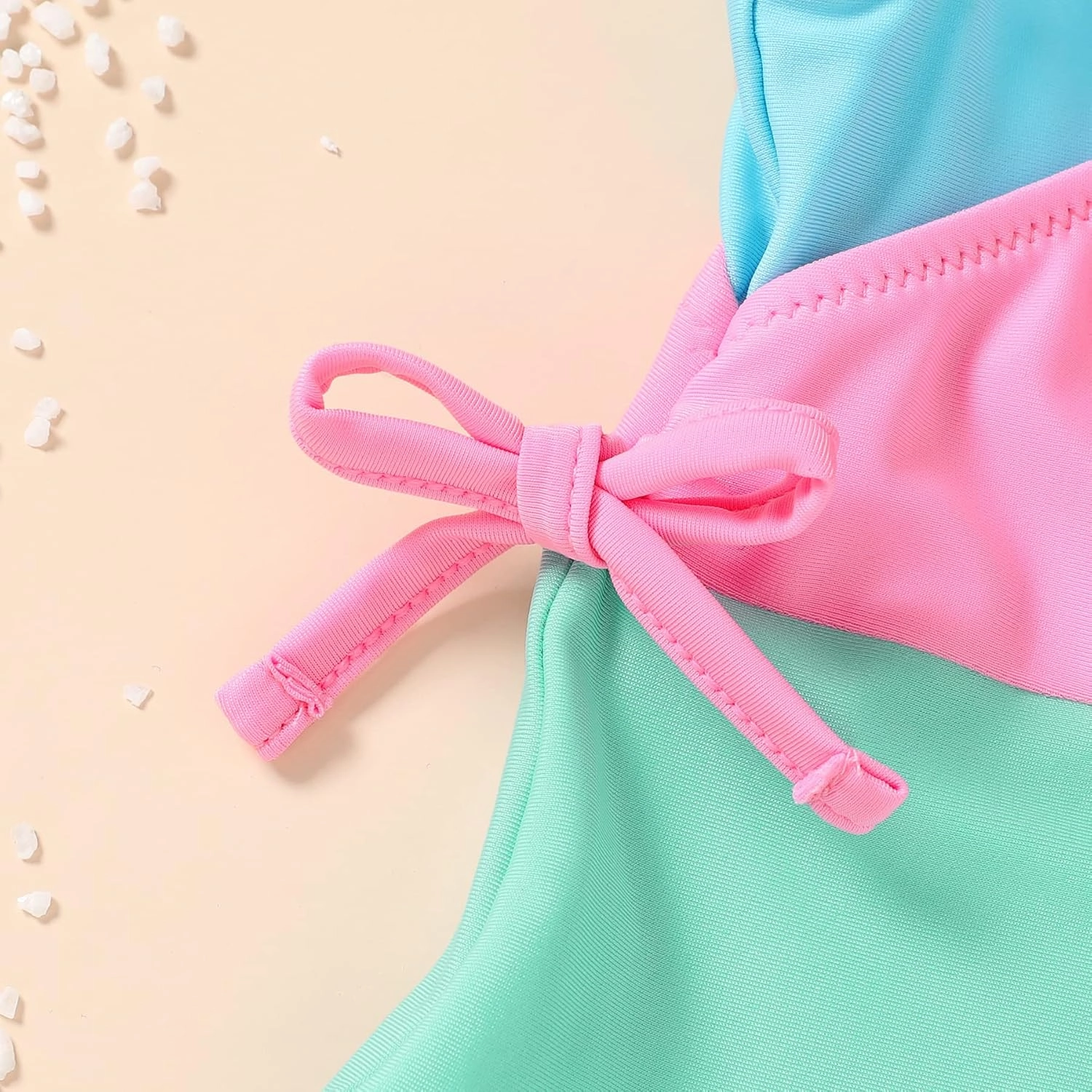 YOUNGER TREE Toddler Girl One Piece Swimsuit Color Block Stripe Swimwear Summer Beach Bathing Suit 12M-5T