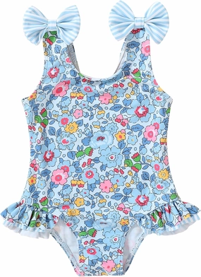YOUNGER TREE Toddler Swimsuit Girl Color Block Stripe One-Piece Swimwear Baby Girl Bathing Suits