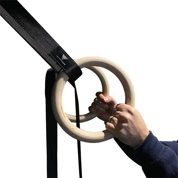 Hit Fitness Wooden Gym Ring Set, Bars