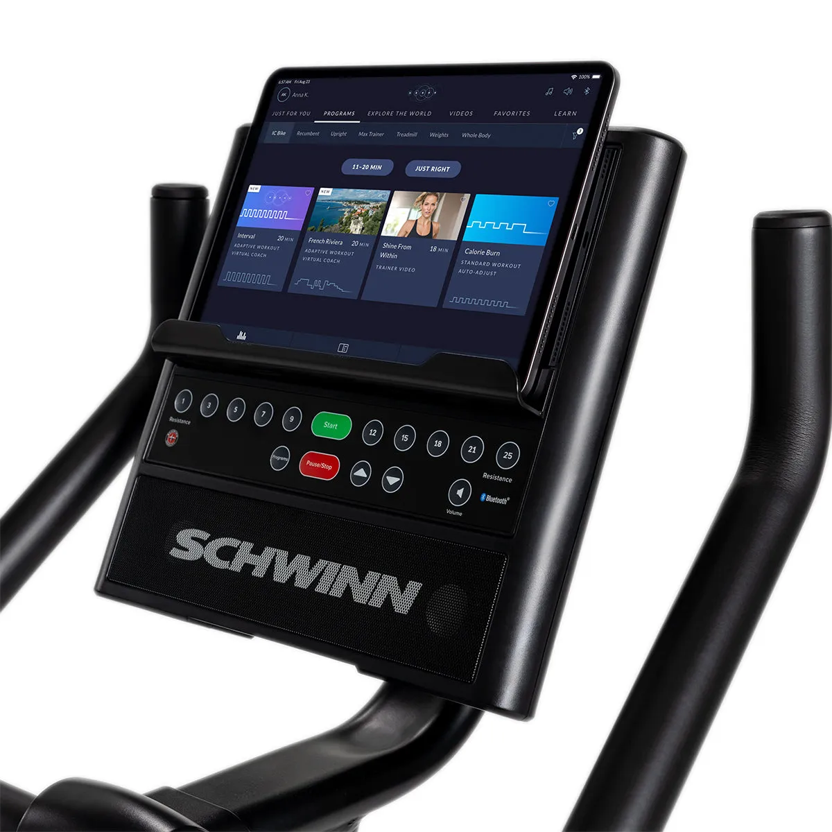 Schwinn 190 Upright Bike, Kettlebell set