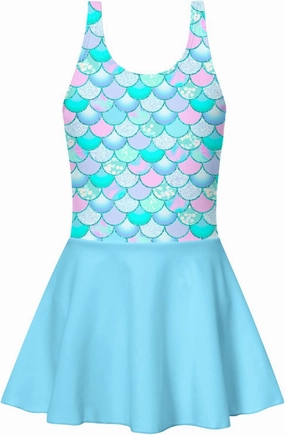 Yousie Girls Swimsuit One Piece Tropical Kids Bathing Suit Swimwear Adjustable Swim Dress 5-9 Years