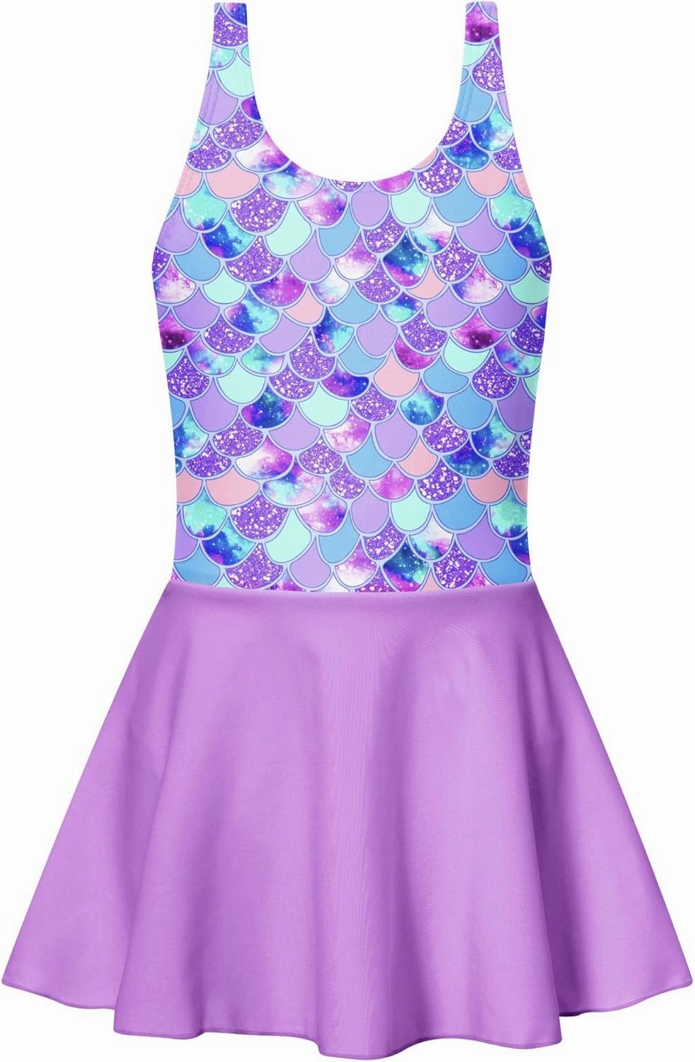 Yousie Girls Swimsuit One Piece Tropical Kids Bathing Suit Swimwear Adjustable Swim Dress 5-9 Years