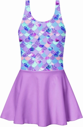 Yousie Girls Swimsuit One Piece Tropical Kids Bathing Suit Swimwear Adjustable Swim Dress 5-9 Years